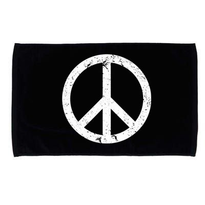 Vintage Peace Sign White Distressed Gift Microfiber Hand Towel