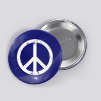 Vintage Peace Sign White Distressed Gift Button