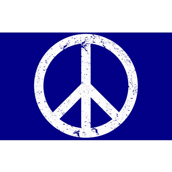 Vintage Peace Sign White Distressed Gift Bumper Sticker