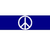 Vintage Peace Sign White Distressed Gift Bumper Sticker