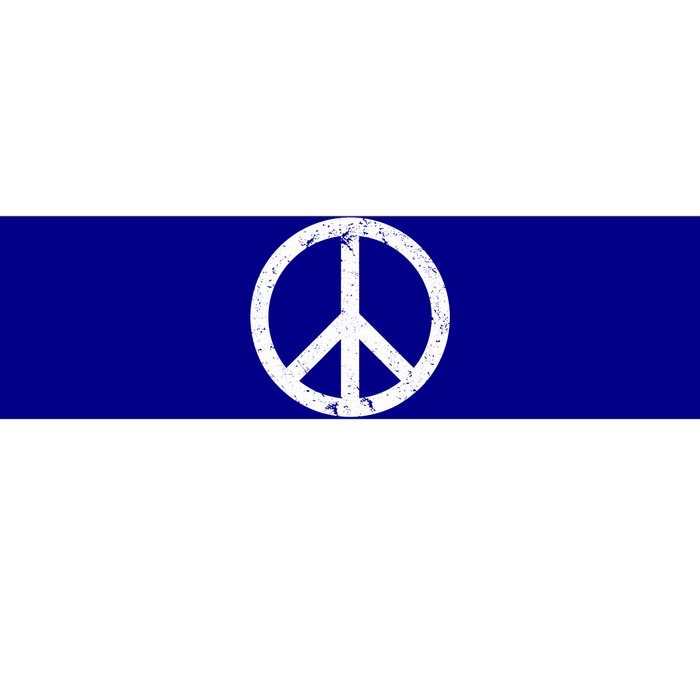 Vintage Peace Sign White Distressed Gift Bumper Sticker