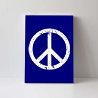 Vintage Peace Sign White Distressed Gift Canvas