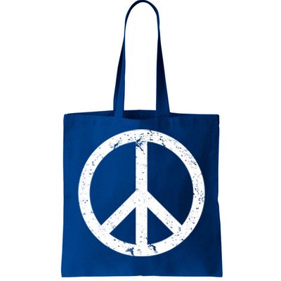 Vintage Peace Sign White Distressed Gift Tote Bag