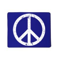 Vintage Peace Sign White Distressed Gift Mousepad