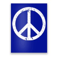 Vintage Peace Sign White Distressed Gift Poster