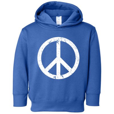 Vintage Peace Sign White Distressed Gift Toddler Hoodie