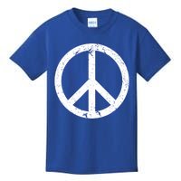 Vintage Peace Sign White Distressed Gift Kids T-Shirt