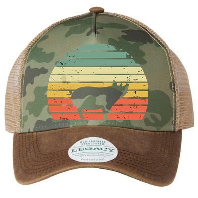 Vintage Pig Shirts Retro Sunset Colors Silhouette Pig Legacy Tie Dye Trucker Hat