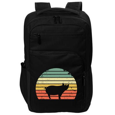 Vintage Pig Shirts Retro Sunset Colors Silhouette Pig Impact Tech Backpack