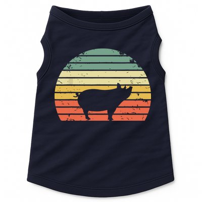 Vintage Pig Shirts Retro Sunset Colors Silhouette Pig Doggie Tank