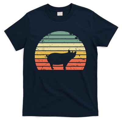 Vintage Pig Shirts Retro Sunset Colors Silhouette Pig T-Shirt