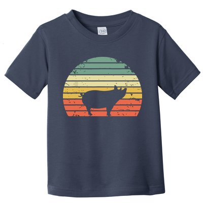 Vintage Pig Shirts Retro Sunset Colors Silhouette Pig Toddler T-Shirt