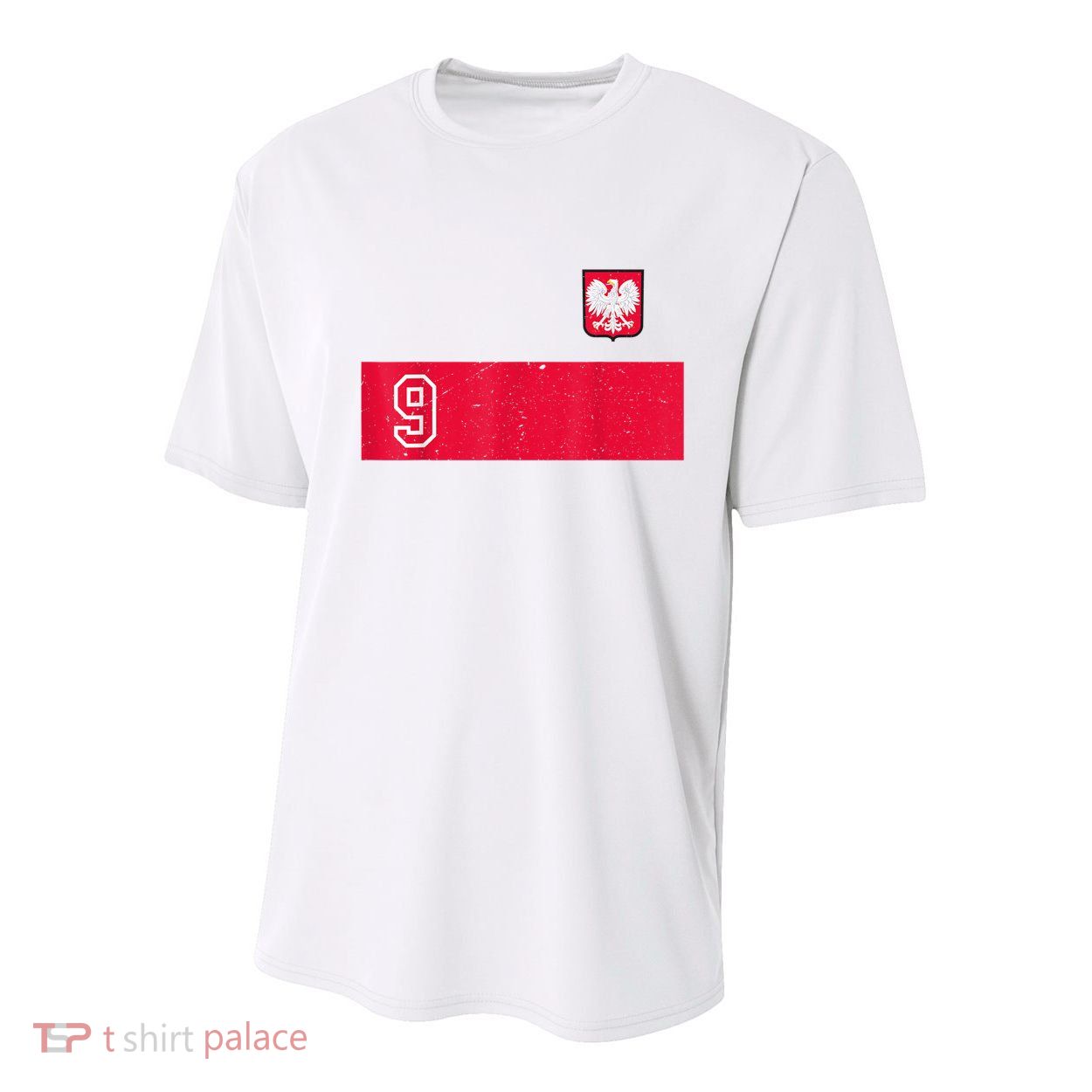 Vintage Poland Soccer Jersey Polska Football Youth Performance Sprint T-Shirt