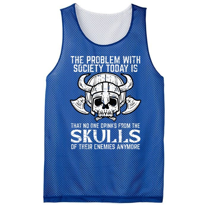 Viking Problem Society Today Skull Funny Norse Mythology Mesh Reversible Basketball Jersey Tank