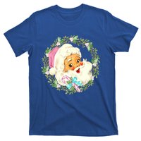 Vintage Pink Santa Claus Pink Christmas Design Cute Gift T-Shirt