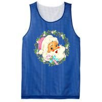 Vintage Pink Santa Claus Pink Christmas Design Cute Gift Mesh Reversible Basketball Jersey Tank