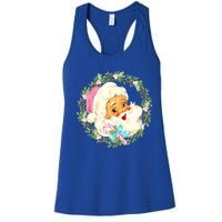 Vintage Pink Santa Claus Pink Christmas Design Cute Gift Women's Racerback Tank