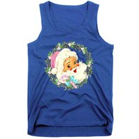 Vintage Pink Santa Claus Pink Christmas Design Cute Gift Tank Top