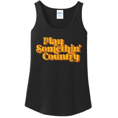 Vintage Play Something Country Music Saying Funny Retro 70S Ladies Essential Tank