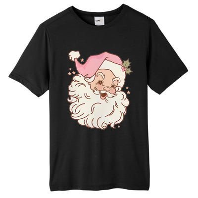 Vintage Pink Santa Claus Pink Christmas Design Meaningful Gift Tall Fusion ChromaSoft Performance T-Shirt