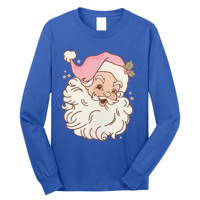 Vintage Pink Santa Claus Pink Christmas Design Meaningful Gift Long Sleeve Shirt