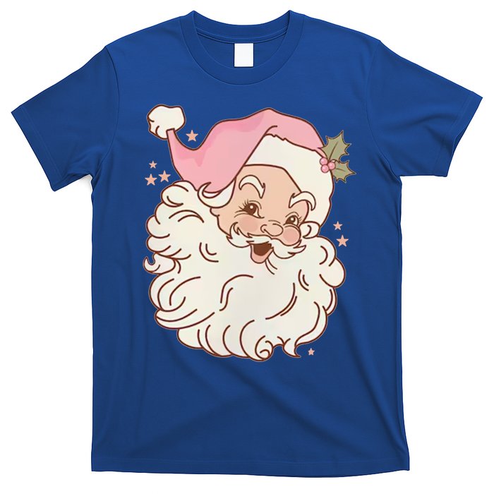 Vintage Pink Santa Claus Pink Christmas Design Meaningful Gift T-Shirt