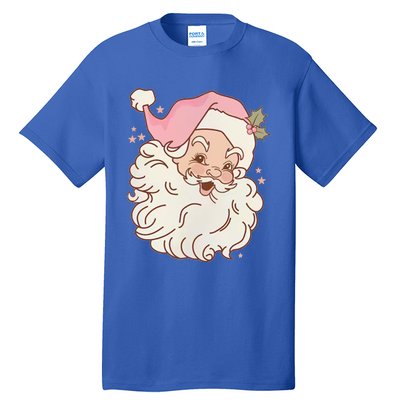 Vintage Pink Santa Claus Pink Christmas Design Meaningful Gift Tall T-Shirt