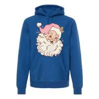 Vintage Pink Santa Claus Pink Christmas Design Meaningful Gift Premium Hoodie