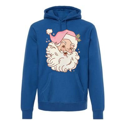 Vintage Pink Santa Claus Pink Christmas Design Meaningful Gift Premium Hoodie