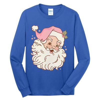 Vintage Pink Santa Claus Pink Christmas Design Meaningful Gift Tall Long Sleeve T-Shirt