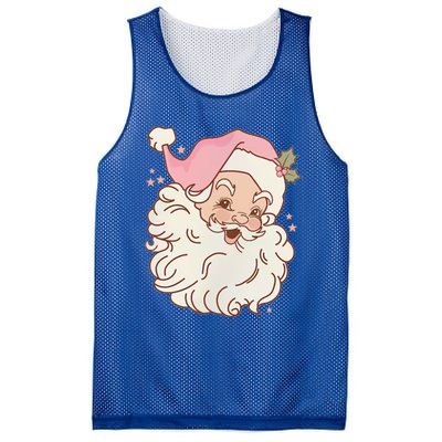 Vintage Pink Santa Claus Pink Christmas Design Meaningful Gift Mesh Reversible Basketball Jersey Tank