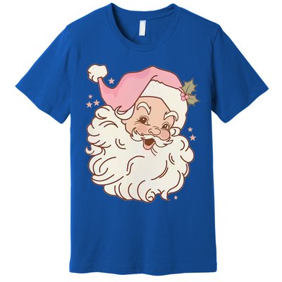 Vintage Pink Santa Claus Pink Christmas Design Meaningful Gift Premium T-Shirt