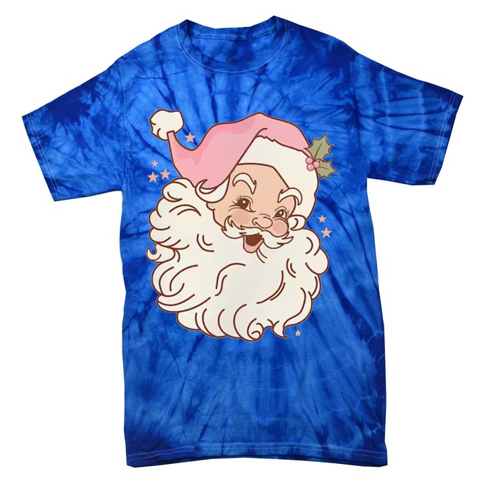 Vintage Pink Santa Claus Pink Christmas Design Meaningful Gift Tie-Dye T-Shirt