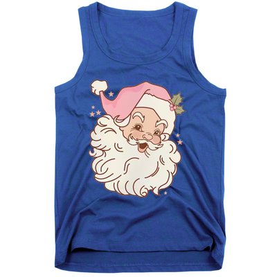 Vintage Pink Santa Claus Pink Christmas Design Meaningful Gift Tank Top