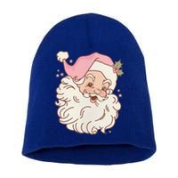 Vintage Pink Santa Claus Pink Christmas Design Meaningful Gift Short Acrylic Beanie