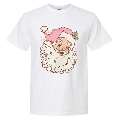 Vintage Pink Santa Claus Pink Christmas Design Meaningful Gift Garment-Dyed Heavyweight T-Shirt