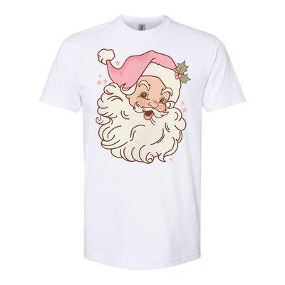 Vintage Pink Santa Claus Pink Christmas Design Meaningful Gift Softstyle CVC T-Shirt