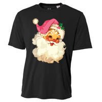 Vintage Pink Santa Claus Pink Christmas Design Cooling Performance Crew T-Shirt