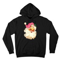 Vintage Pink Santa Claus Pink Christmas Design Hoodie