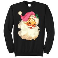 Vintage Pink Santa Claus Pink Christmas Design Sweatshirt