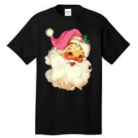 Vintage Pink Santa Claus Pink Christmas Design Tall T-Shirt