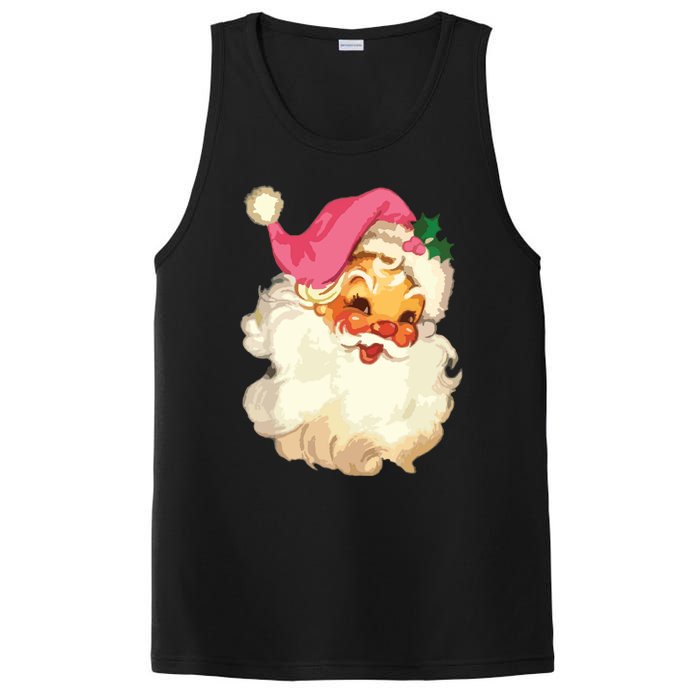 Vintage Pink Santa Claus Pink Christmas Design PosiCharge Competitor Tank