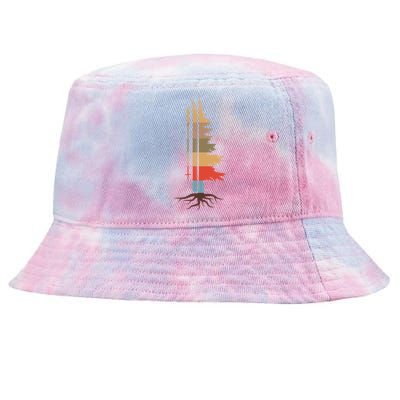 Vintage Pine Ski Great Gift Skiing Funny Gift Tie-Dyed Bucket Hat