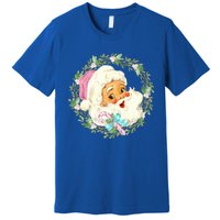 Vintage Pink Santa Claus Pink Christmas Design Gift Premium T-Shirt