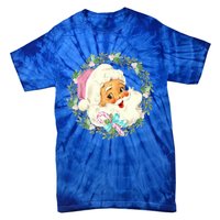 Vintage Pink Santa Claus Pink Christmas Design Gift Tie-Dye T-Shirt