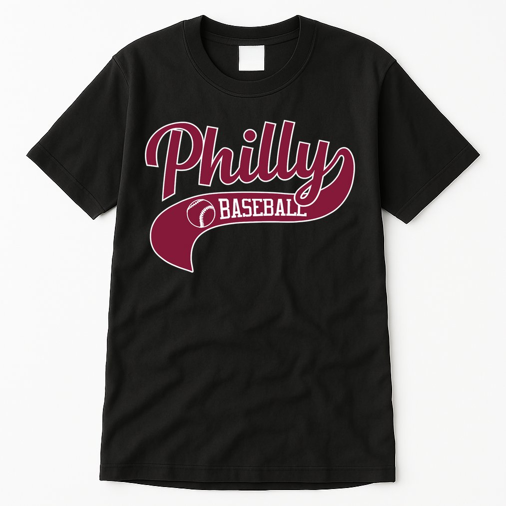 Vintage Philly Swoosh Retro Philadelphia Baseball Tall T-Shirt