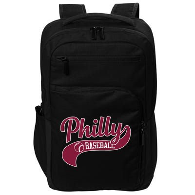 Vintage Philly Swoosh Retro Philadelphia Baseball Impact Tech Backpack