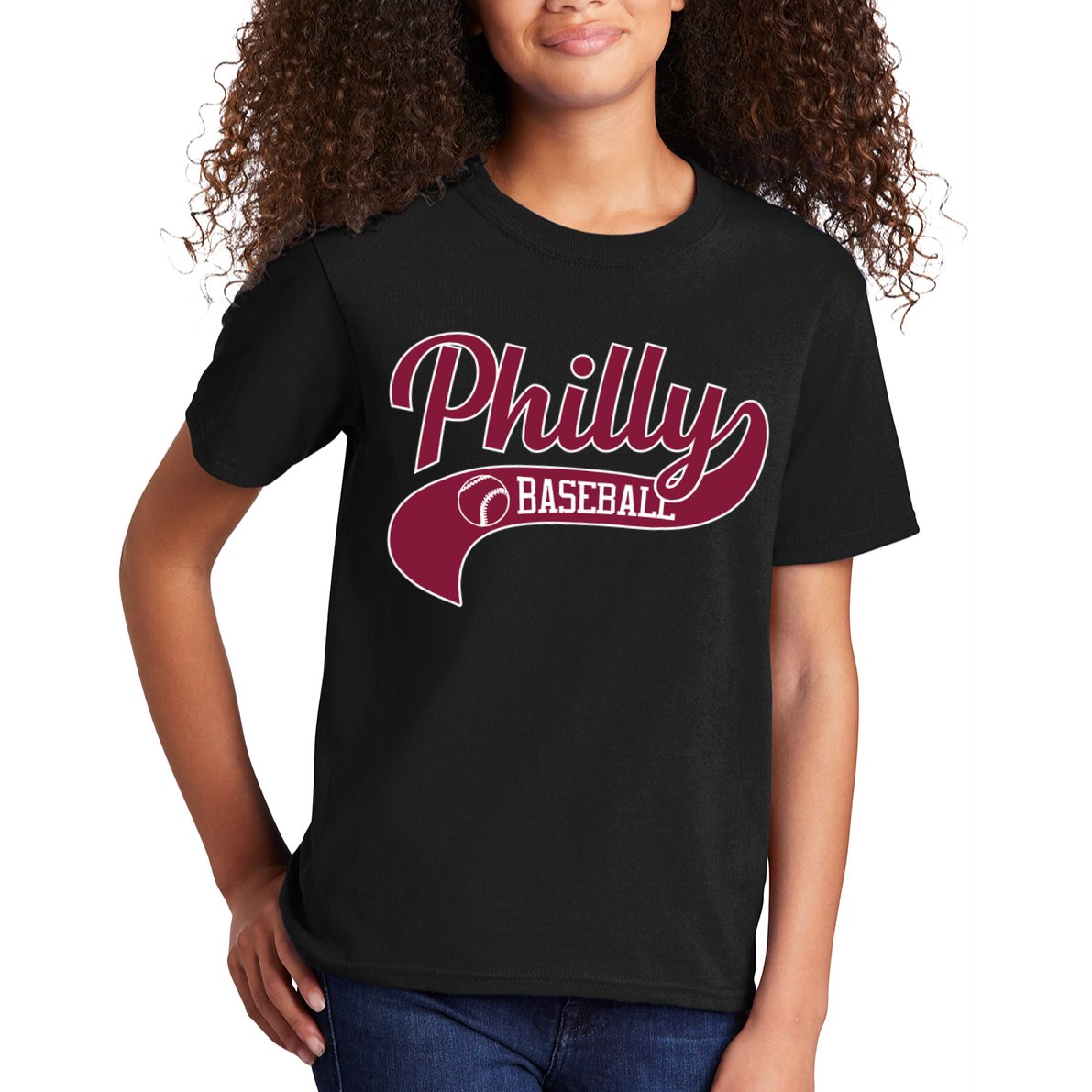 Vintage Philly Swoosh Retro Philadelphia Baseball Kids T-Shirt