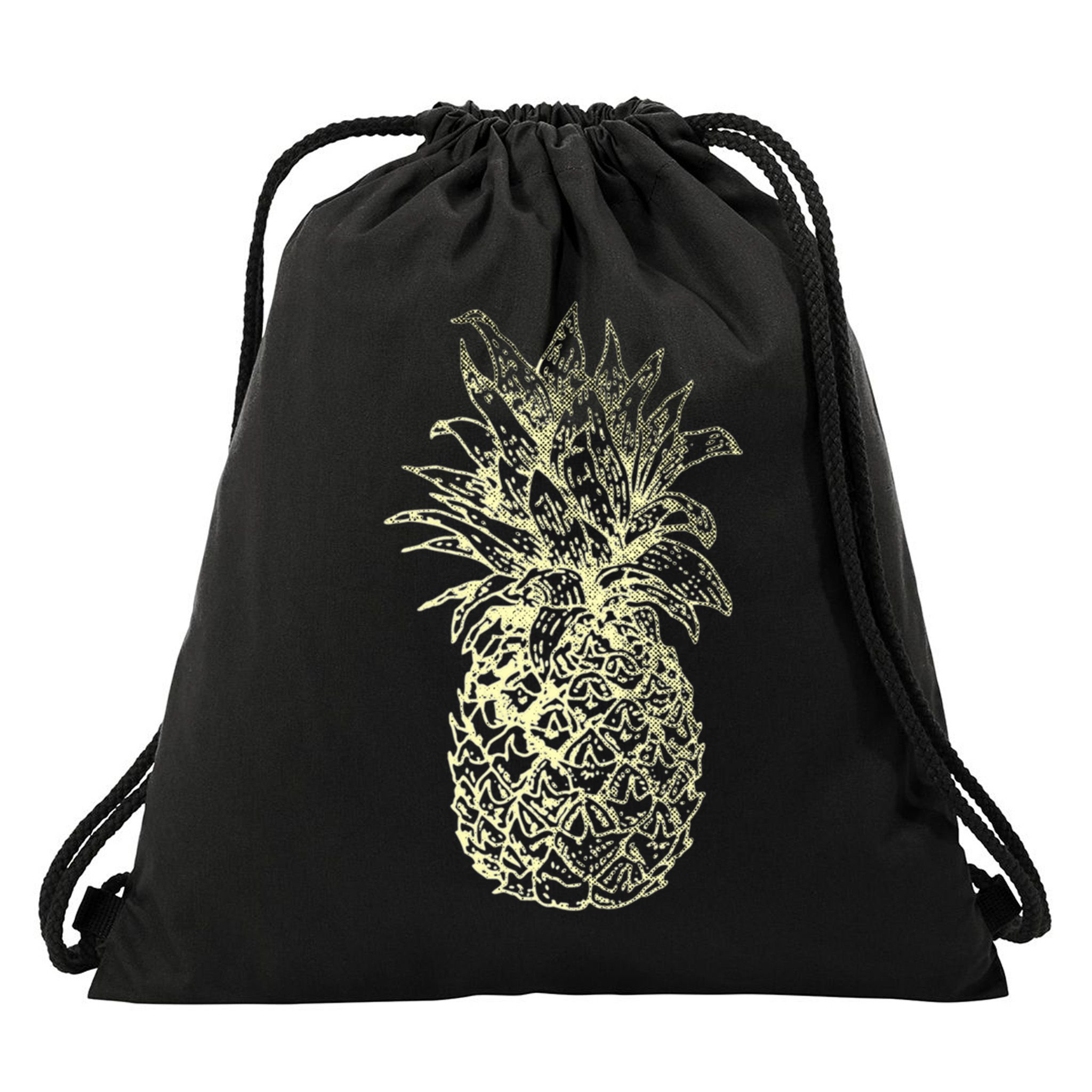 Vintage Pineapple Summer Vacation Graphic Drawstring Bag