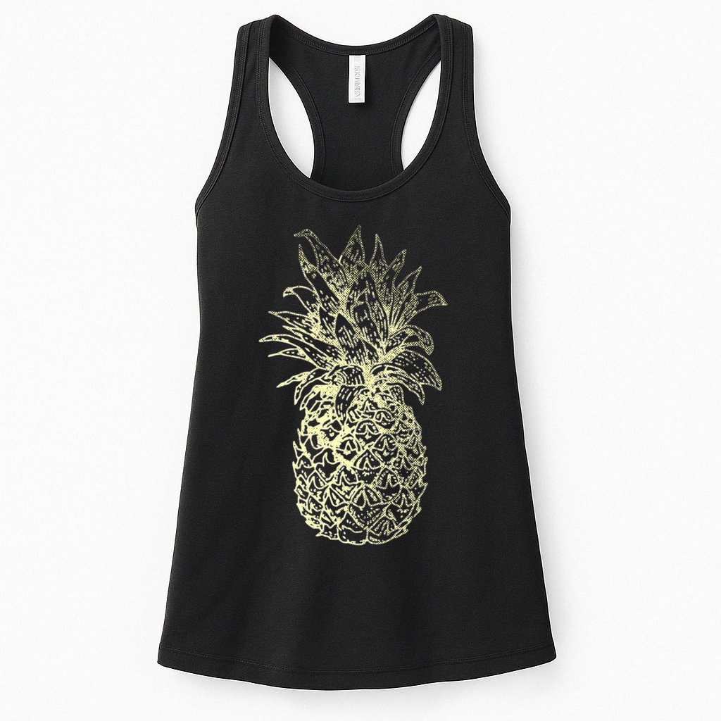 Vintage Pineapple Summer Vacation Graphic Womens Tank Top